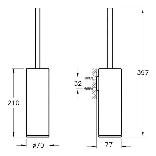 VitrA Origin Wall Mounted WC Brush Holder - Soft Copper - A4489429 - Envy Bathrooms Ltd