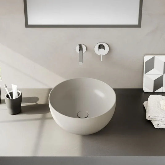 VitrA Outline 405x405mm Recycled 0TH Basin Only - Matt Taupe - 7992B066-0016 - Envy Bathrooms Ltd