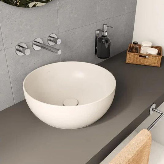 VitrA Outline 405x405mm Recycled 0TH Basin Only - Matt Taupe - 7992B066-0016 - Envy Bathrooms Ltd