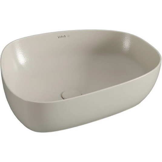 VitrA Outline 570x450mm Recycled 0TH Basin Only - Matt Taupe - 7991B066-0016 - Envy Bathrooms Ltd