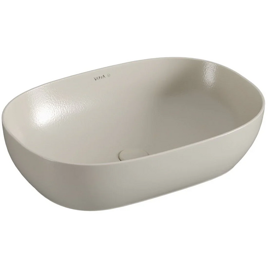 VitrA Outline 595x410mm Recycled 0TH Basin Only - Matt Taupe - 7995B066-0016 - Envy Bathrooms Ltd