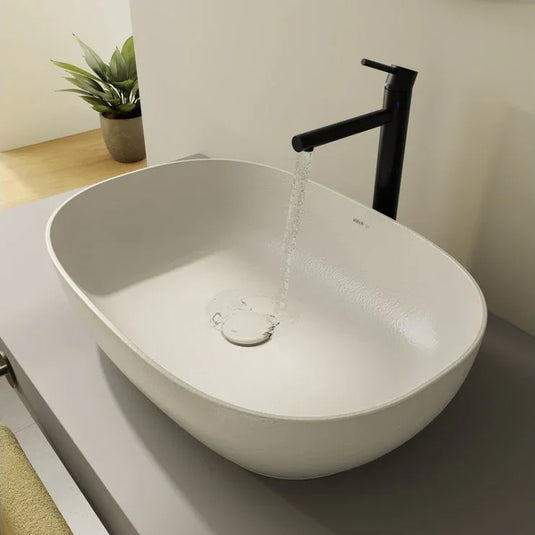 VitrA Outline 595x410mm Recycled 0TH Basin Only - Matt Taupe - 7995B066-0016 - Envy Bathrooms Ltd