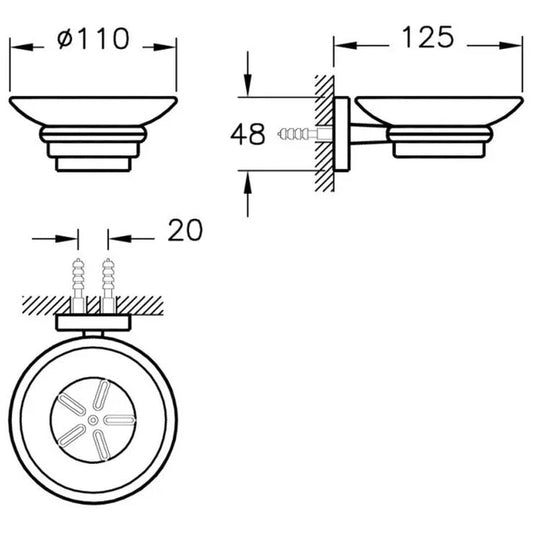 VitrA Q-Line Soap Dish - Chrome - A44992 - Envy Bathrooms Ltd