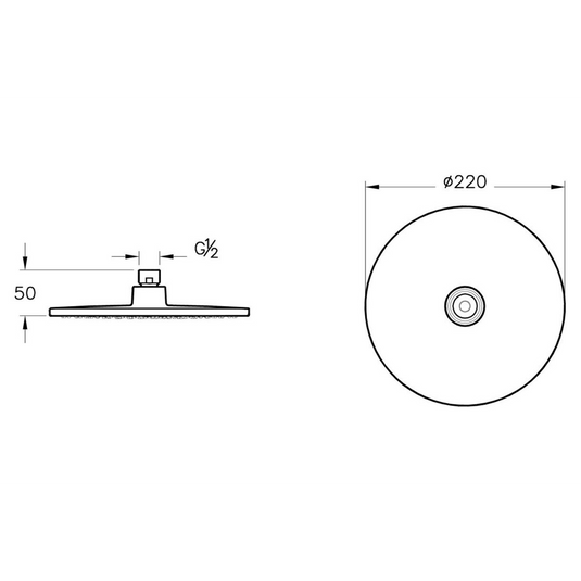 VitrA Rain 220mm Round Showerhead | Chrome | A45708WSA - Envy Bathrooms Ltd