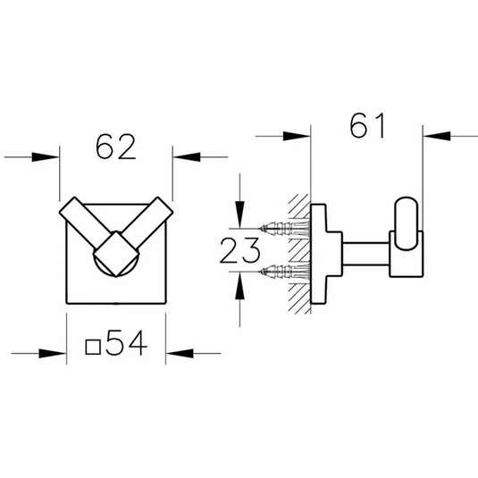 VitrA Root Bathrobe Holder - Matt Black - A4480136 - Envy Bathrooms Ltd