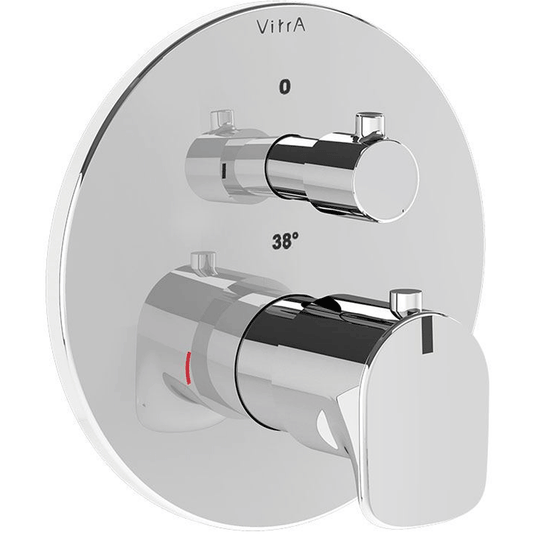 Vitra Root Built-In 1-Outlet Dual Handle Round Thermostatic Concealed Shower Valve - Chrome - Envy Bathrooms Ltd