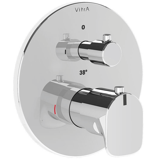 Vitra Root Built-In 2-Outlet Dual Handle Round Concealed Shower Valve - Chrome - Envy Bathrooms Ltd