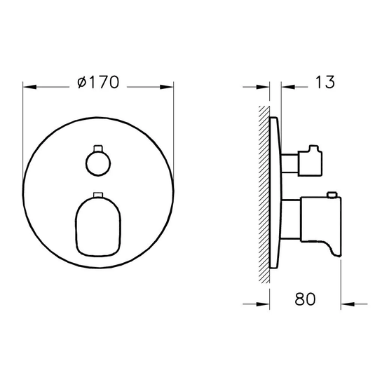 Vitra Root Built-In 2-Outlet Dual Handle Round Concealed Shower Valve - Chrome - Envy Bathrooms Ltd