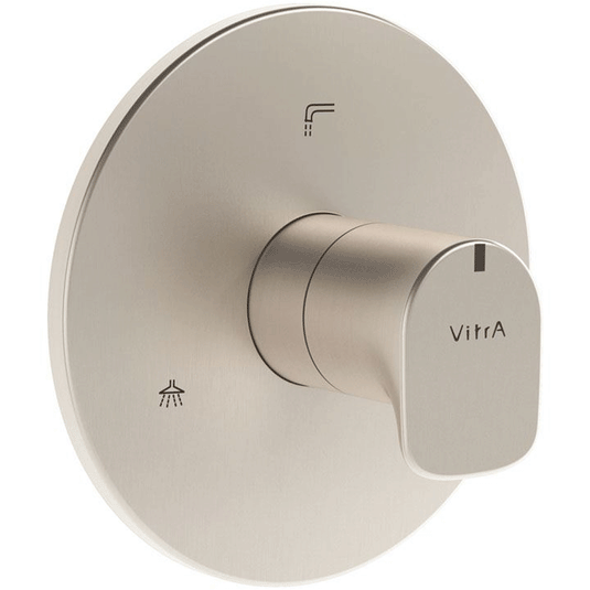 Vitra Root Built-In 3-Outlet Round Thermostatic Concealed Shower Valve with Diverter - Brushed Nickel - Envy Bathrooms Ltd