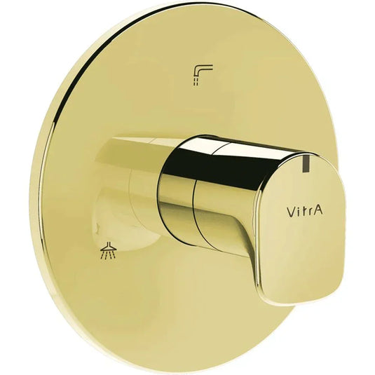Vitra Root Built-In 3-Outlet Round Thermostatic Concealed Shower Valve with Diverter - Gold - Envy Bathrooms Ltd