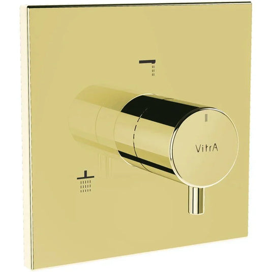 Vitra Root Built-In 3-Outlet Square Thermostatic Concealed Shower Valve with Diverter - Gold - Envy Bathrooms Ltd