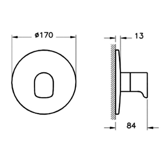 Vitra Root Built-In Round 3-Way Concealed Diverter Valve - Matt Black - Envy Bathrooms Ltd