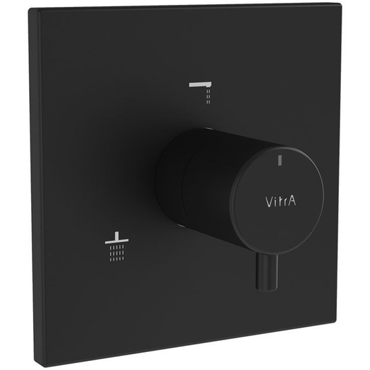 Vitra Root Built-In Square 3-Way Concealed Diverter Valve - Matt Black - Envy Bathrooms Ltd