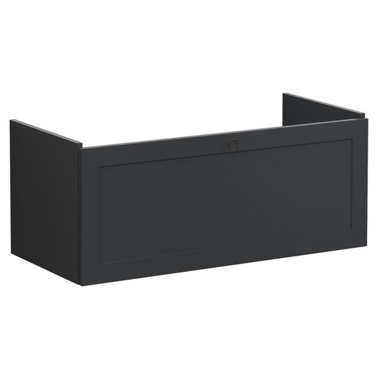 VitrA Root Classic 100cm 1 Drawer Slim Washbasin Unit | Matt Graphite | 68465 - Envy Bathrooms Ltd