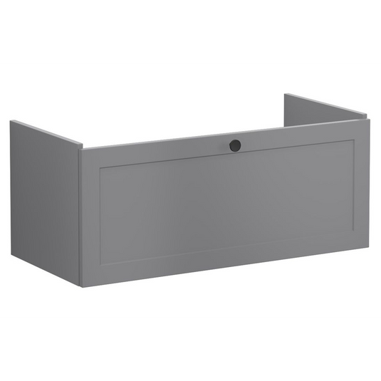 VitrA Root Classic 100cm 1 Drawer Slim Washbasin Unit | Matt Grey | 68463 - Envy Bathrooms Ltd