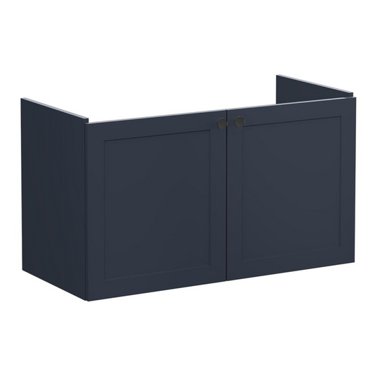 VitrA Root Classic 100cm 2 Door Washbasin Unit | Matt Dark Blue | 68438 - Envy Bathrooms Ltd