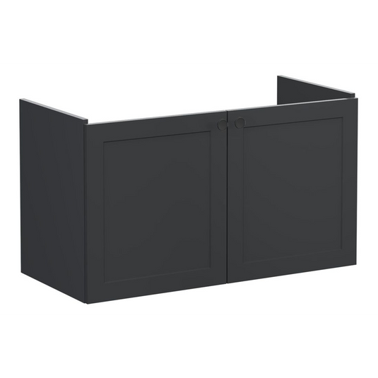 VitrA Root Classic 100cm 2 Door Washbasin Unit | Matt Graphite | 68437 - Envy Bathrooms Ltd