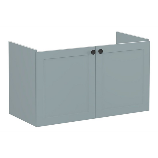 VitrA Root Classic 100cm 2 Door Washbasin Unit | Matt Fjord Green | 68436 - Envy Bathrooms Ltd