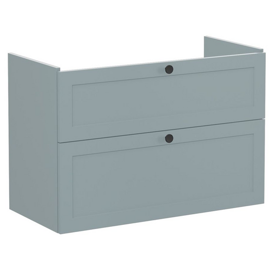 VitrA Root Classic 100cm 2 Drawer Washbasin Unit | Matt Fjord Green | 68485 - Envy Bathrooms Ltd