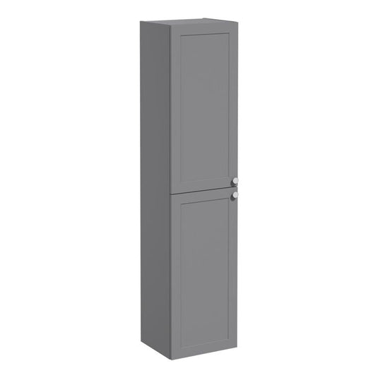 VitrA Root Classic 40cm 2 Door Tall Unit (LH Hinge) | Matt Grey | 68512 - Envy Bathrooms Ltd