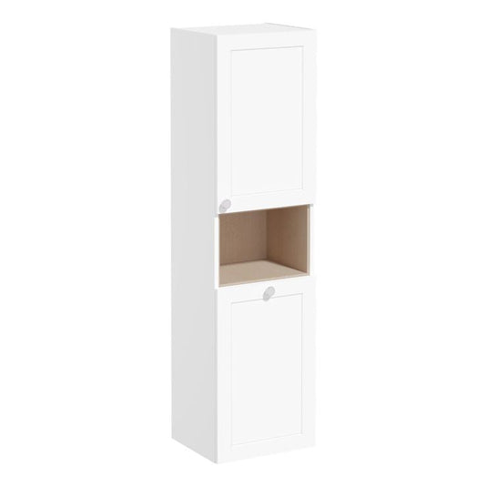 VitrA Root Classic 40cm 2 Door Semi-Tall Unit With Laundry Basket (RH Hinge) | Matt White | 68524 - Envy Bathrooms Ltd