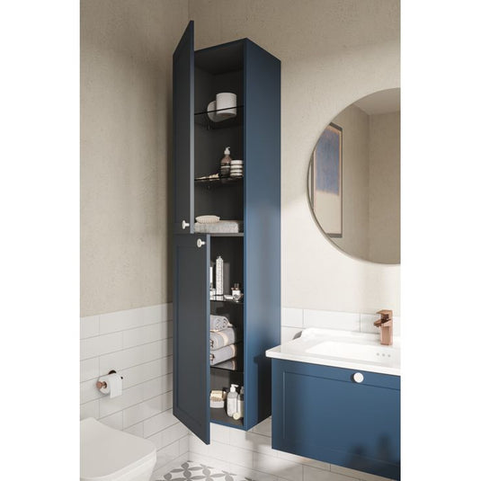 VitrA Root Classic 40cm 2 Door Tall Unit (LH Hinge) | Matt Dark Blue | 68515 - Envy Bathrooms Ltd