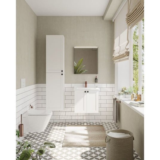 VitrA Root Classic 40cm 2 Door Tall Unit (LH Hinge) | Matt White | 68510 - Envy Bathrooms Ltd