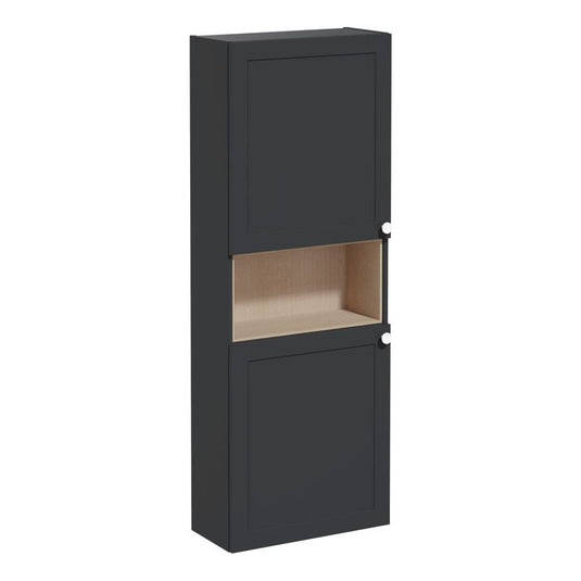 VitrA Root Classic 55cm 2 Door Semi-Tall Unit (LH Hinge) | Matt Graphite | 68535 - Envy Bathrooms Ltd