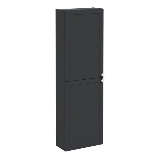 VitrA Root Classic 55cm 2 Door Slim Tall Unit (LH Hinge) | Matt Graphite | 68542 - Envy Bathrooms Ltd