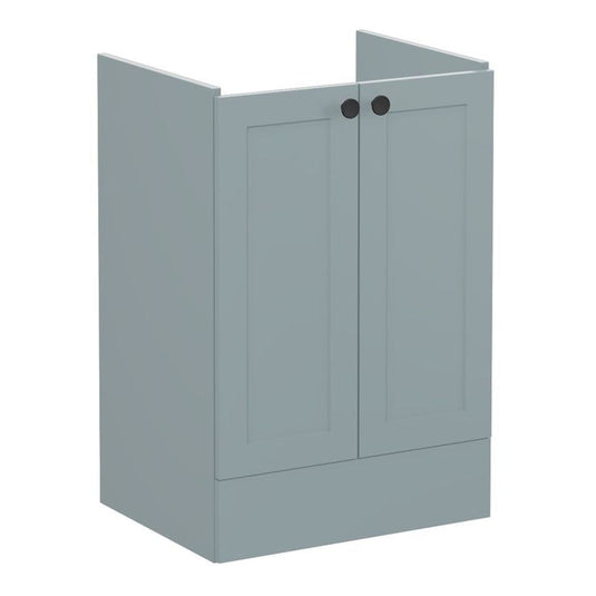 VitrA Root Classic 60cm 2 Door Floor Standing Washbasin Unit | Matt Fjord Green | 68443 - Envy Bathrooms Ltd