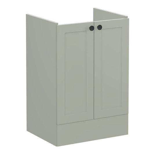 VitrA Root Classic 60cm 2 Door Floor Standing Washbasin Unit | Matt Retro Green | 68446 - Envy Bathrooms Ltd