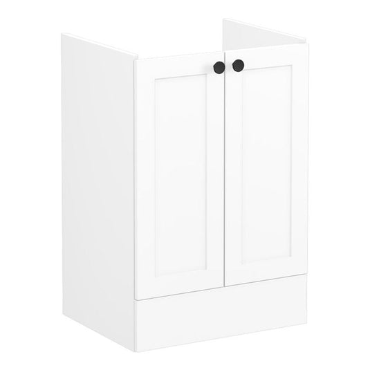 VitrA Root Classic 60cm 2 Door Floor Standing Washbasin Unit | Matt White | 68440 - Envy Bathrooms Ltd