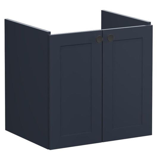 VitrA Root Classic 60cm 2 Door Wall Hung Washbasin Unit | Matt Dark Blue | 68424 - Envy Bathrooms Ltd