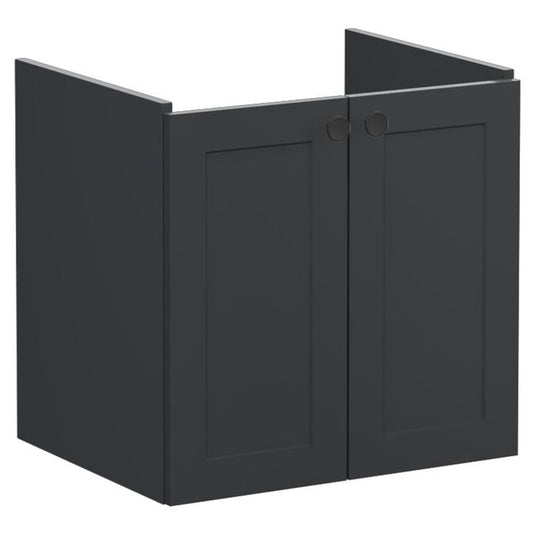 VitrA Root Classic 60cm 2 Door Wall Hung Washbasin Unit | Matt Graphite | 68423 - Envy Bathrooms Ltd