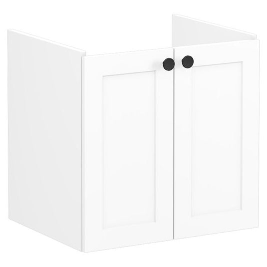 VitrA Root Classic 60cm 2 Door Wall Hung Washbasin Unit | Matt White | 68419 - Envy Bathrooms Ltd