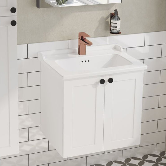 VitrA Root Classic 60cm 2 Door Wall Hung Washbasin Unit | Matt White | 68419 - Envy Bathrooms Ltd
