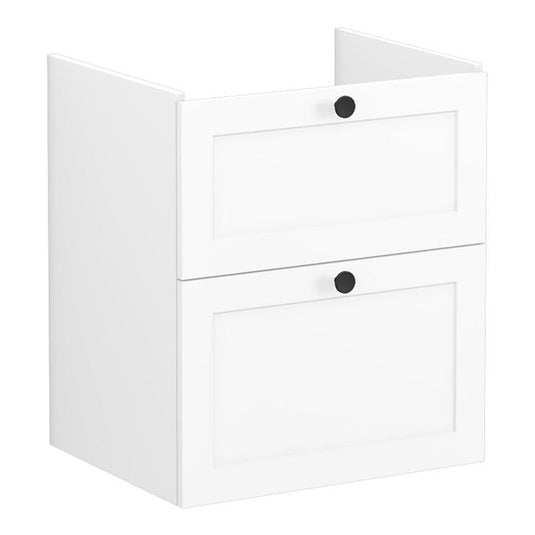 VitrA Root Classic 60cm 2 Drawer Washbasin Unit | Matt White | 68468 - Envy Bathrooms Ltd