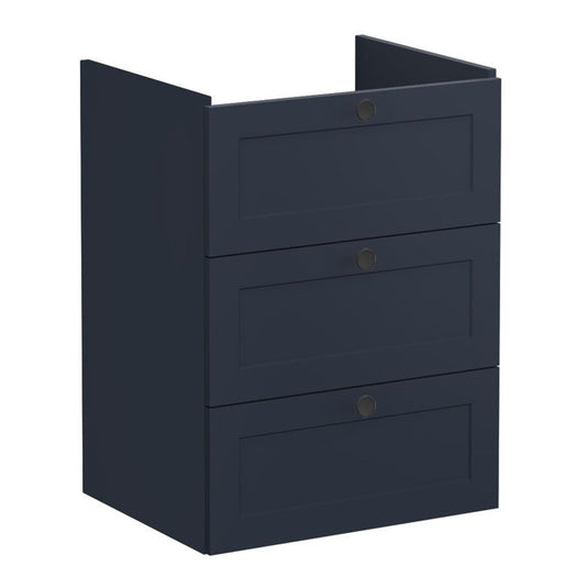 VitrA Root Classic 60cm 3 Drawer Washbasin Unit | Matt Dark Blue | 68494 - Envy Bathrooms Ltd