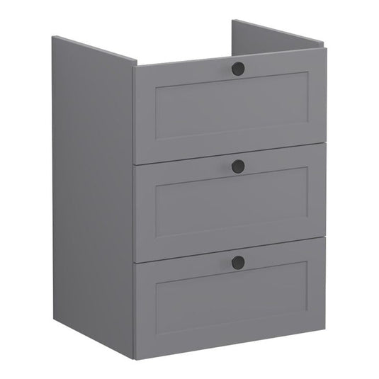 VitrA Root Classic 60cm 3 Drawer Washbasin Unit | Matt Grey | 68491 - Envy Bathrooms Ltd
