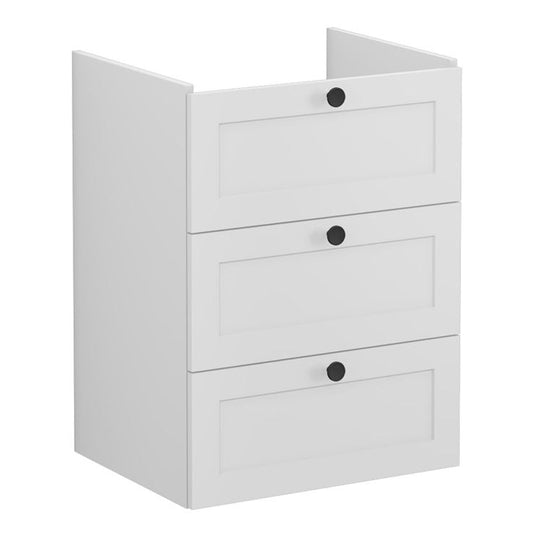 VitrA Root Classic 60cm 3 Drawer Washbasin Unit | Matt Light Grey | 68490 - Envy Bathrooms Ltd