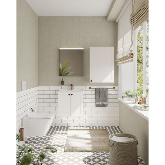 VitrA Root Classic 60cm 1 Door Upper/Wall Unit (RH Hinge) | Matt White | 68594 - Envy Bathrooms Ltd