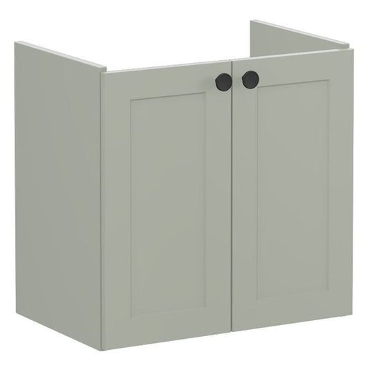 VitrA Root Classic 60cm 2 Door Wall Hung Slim Washbasin Unit | Matt Retro Green | 68397 - Envy Bathrooms Ltd