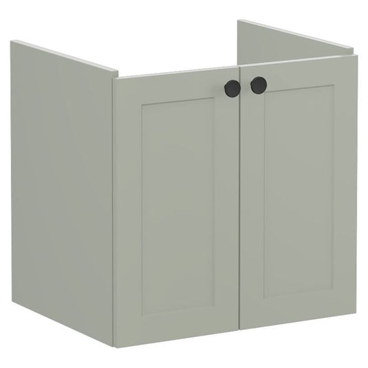 VitrA Root Classic 60cm 2 Door Wall Hung Washbasin Unit | Matt Retro Green | 68425 - Envy Bathrooms Ltd