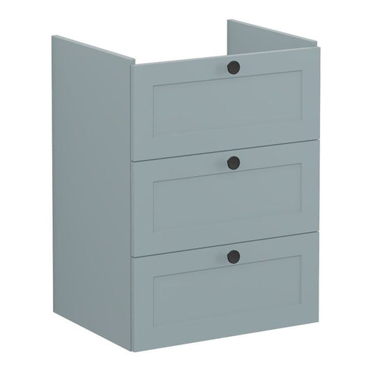 VitrA Root Classic 60cm 3 Drawer Washbasin Unit | Matt Fjord Green | 68492 - Envy Bathrooms Ltd