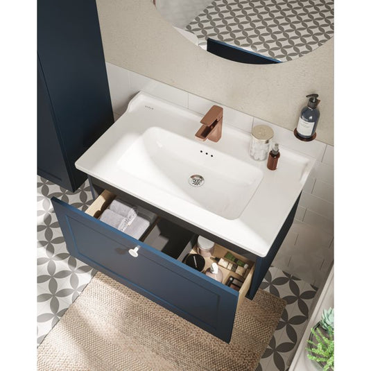 VitrA Root Classic 80cm 1 Drawer Washbasin Unit | Matt Dark Blue | 68459 - Envy Bathrooms Ltd