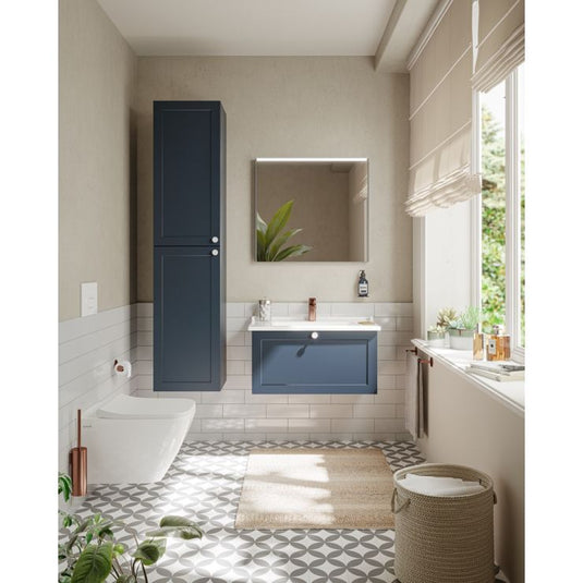 VitrA Root Classic 80cm 1 Drawer Washbasin Unit | Matt Dark Blue | 68459 - Envy Bathrooms Ltd