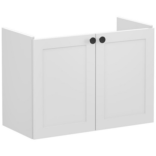 VitrA Root Classic 80cm 2 Door Wall Hung Slim Washbasin Unit | Matt Light Grey | 68399 - Envy Bathrooms Ltd