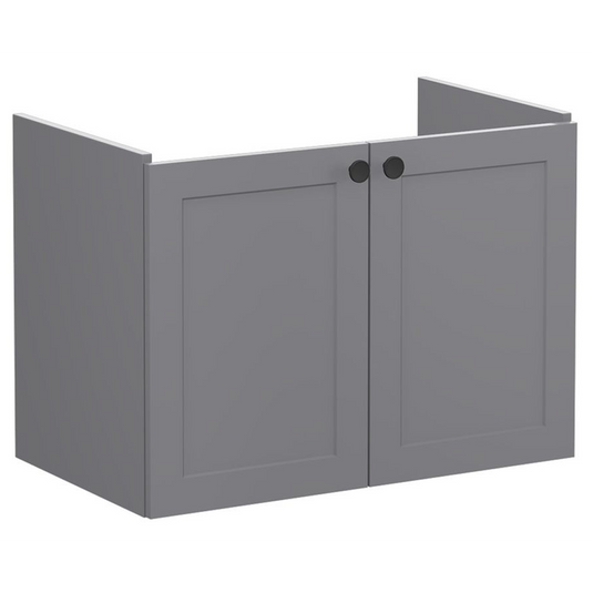 VitrA Root Classic 80cm 2 Door Wall Hung Washbasin Unit | Matt Grey | 68428 - Envy Bathrooms Ltd