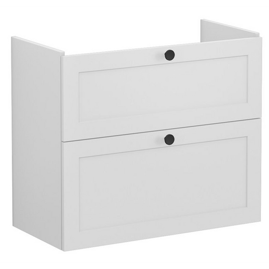 VitrA Root Classic 80cm 2 Drawer Slim Washbasin Unit | Matt Light Grey | 68413 - Envy Bathrooms Ltd