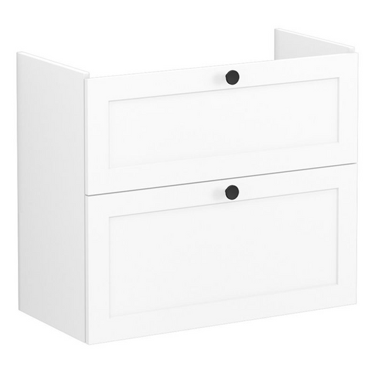 VitrA Root Classic 80cm 2 Drawer Slim Washbasin Unit | Matt White | 68412 - Envy Bathrooms Ltd